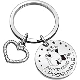 ZQEOU Opossum Lover Keyring BFF Gift Opossum Mom Jewelry Cousin Gift Daughter Keychain