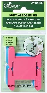 Clover Knitting Bobbin Set, 1, Pink - Superior Quality Craft Tool view 1