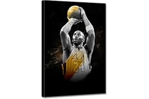MOSTUNNA Kobe Bryant Canvas Wall Art - Kobe Poster Basketball Player Sports Wall Decor Poster Inspirational Mamba Mentality Motivational Home Decor For Boy’s Living Room Bedroom