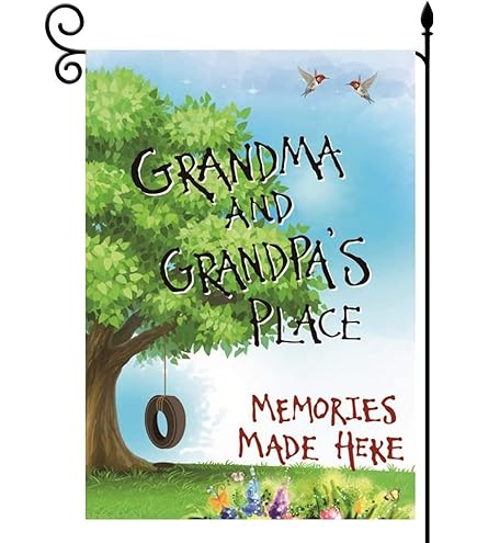 LHMUYU Gartenflagge »Grandkids Spoiled Here« – 30,5x45,7 Cm, Doppelseitig, Aus Wetterfestem Polyester | Lustige Hofflagge Für Terrasse & Garten