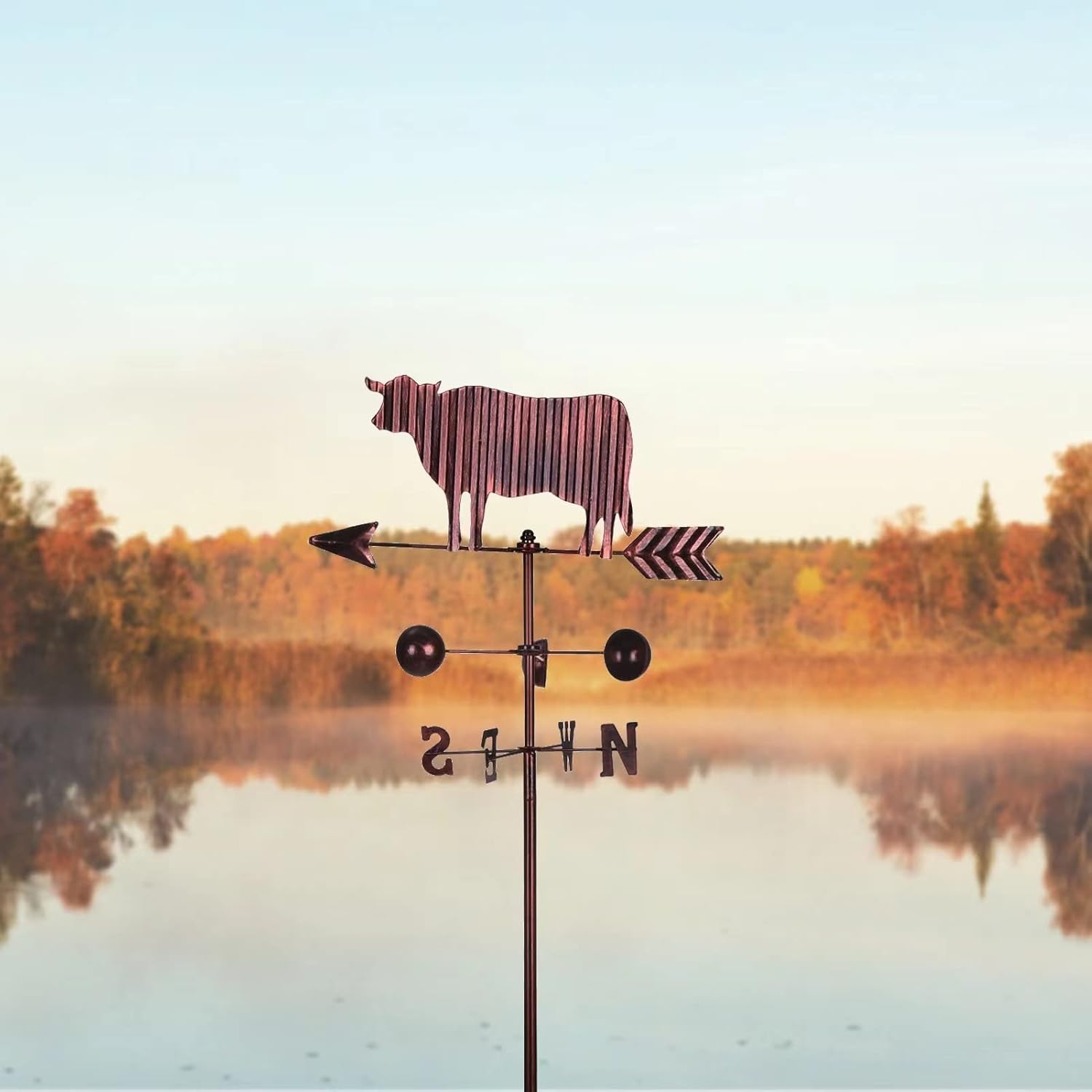 Weathervanes - Metal Weather Vane for Garden Decor Farmhouse Decorative 62 in Bull Ornament Wind Vane Weathervanes