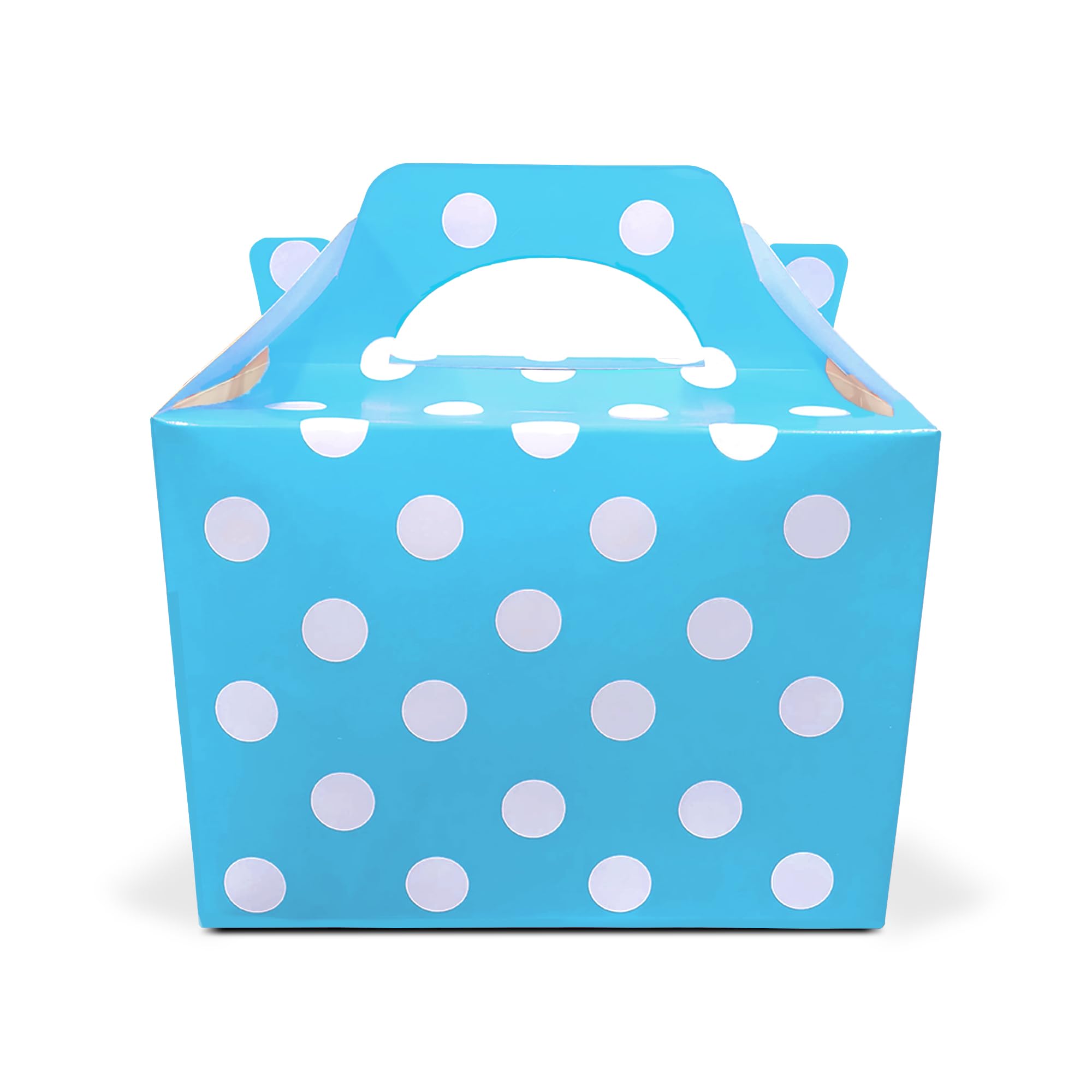 Lotus 20 x Polka Dots Spotty Design Children/Kids Party Boxes Carry Food Meal Fun Picnic Birthday Wedding Favour/Baby Shower Party Halloween Trick or Treat Box Loot Bag (Baby Blue)