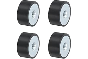 uxcell 4Pcs 30 x 15mm M8 Female Thread Rubber Mounts, Vibration Isolator, Replaces Anti Vibration Pads Flat Silent Block Base Block