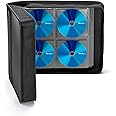 SANWA 240 Capacity CD Case, Blu Ray Case Holder, Movie Music Media Disc Wallet, Hardshell DVD VCD Binder Storage Box, Portable Zipper, EVA Protective Sleeve with Handle, for Car, Home, Office, Black