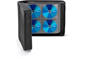 SANWA 240 Capacity CD Case, Blu Ray Case Holder, Movie Music Media Disc Wallet, Hardshell DVD VCD Binder Storage Box, Portabl
