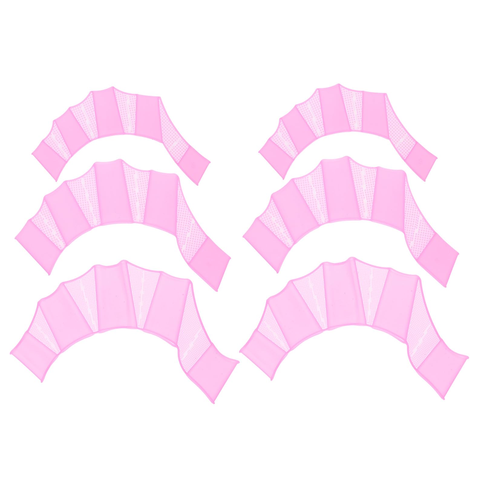PATIKIL Silicone Swimming Gloves, 3 Pair Webbed Swim Gloves Finger Frog Type Water Resistance Gear Paddle Fins for Aquatic Training, Pink, S/M/L