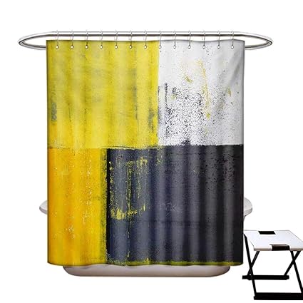 Amazon Com Blountdecor Grey And Yellow Shower Curtain Customized