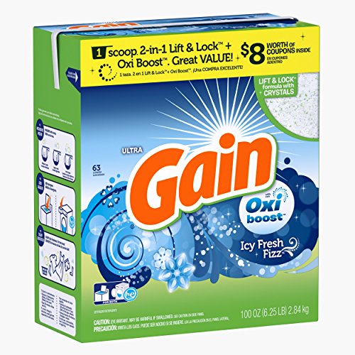 From USA ★ Gain Powder Laundry Detergent with Oxi Boost, Icy Fresh Fizz