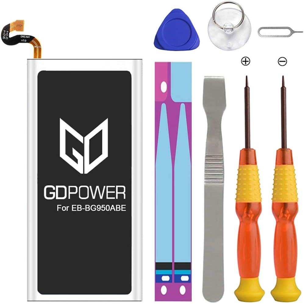 Galaxy S8 Battery, GDPower 3300mAh High Capacity 0 Cycle Battery EB-BG950ABE Replacement for Samsung Galaxy S8 G950 G950V G950A G950T G950P G950F with Complete Tool Kits -3 Year Warranty