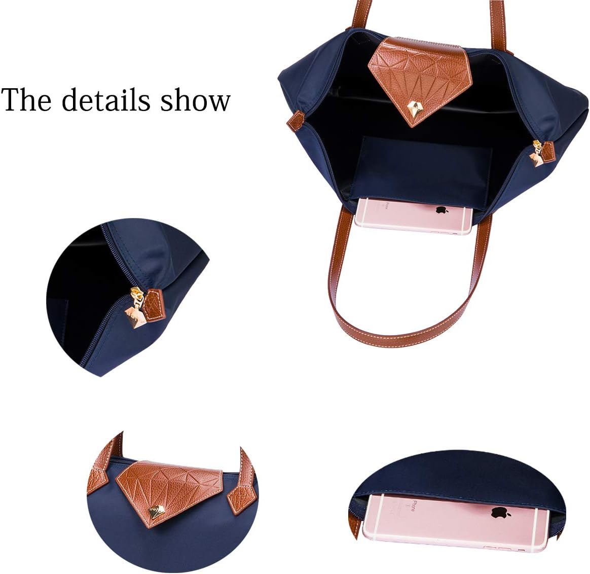BOJLY Tote Bags for Women Stylish Waterproof Nylon Ladies Shoulder Bag Top Handle Handbag Folding Beach Travel Bag for Work,Shopping - Image 5