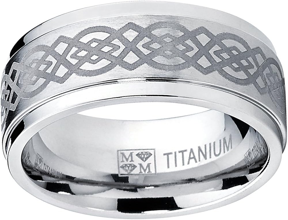 9mm Interieur Confort Ultimate Metals Co Bague De Mariage En Titane Avec Dessin Celtique Pour Homme Bagues