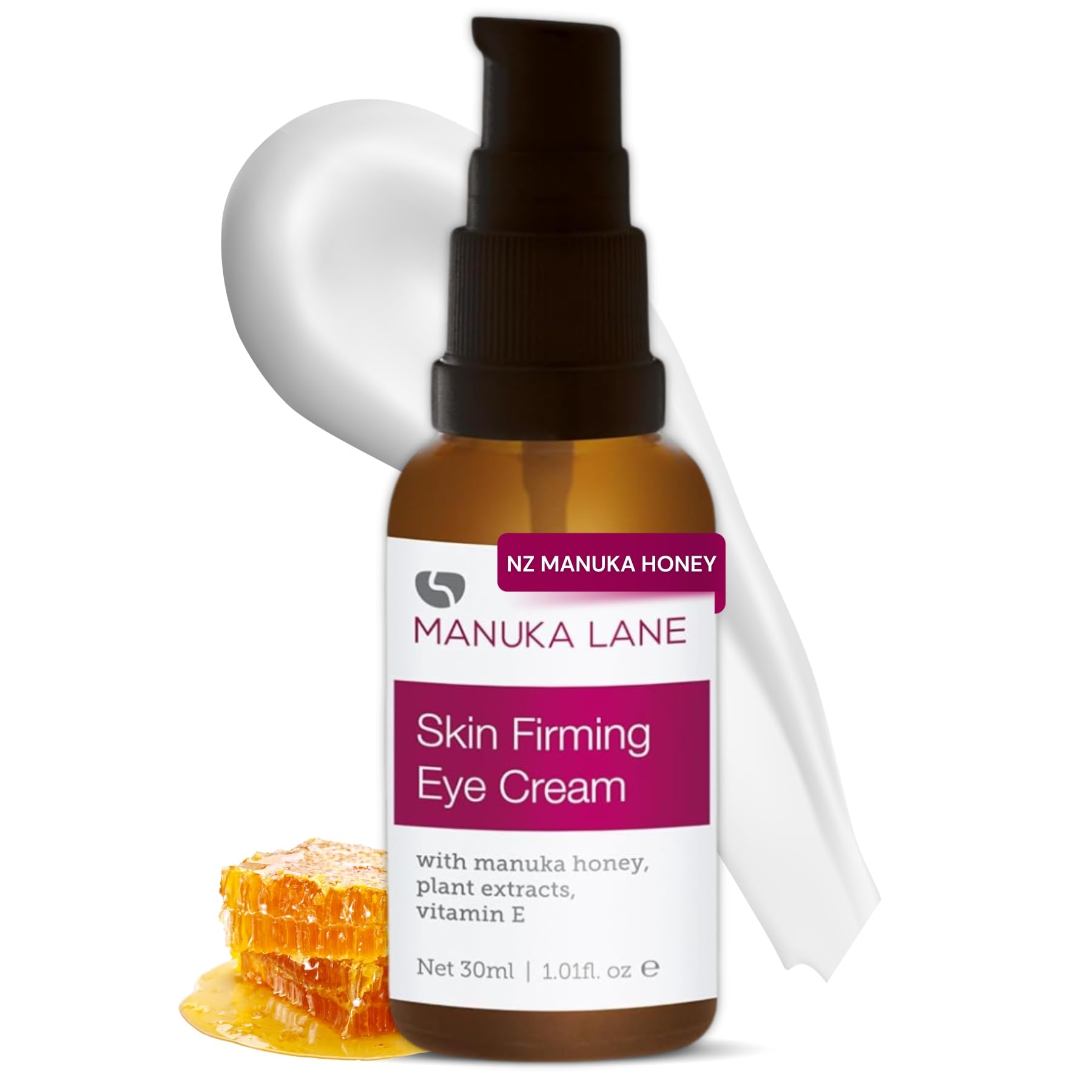 Manuka Lane Natural Eye Cream Moisturizer with Manuka Honey, Eyebright, Vitamin E, and Lanolin – Nature’s Most Powerful Defense Against Dark Circles Under-Eye Bags, Dark Circles and Puffiness