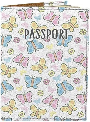 Cool Passport Covers - Cute Holder for Man Woman Kids - Vegan Leather Case FASTONI (Bright Butterflies)