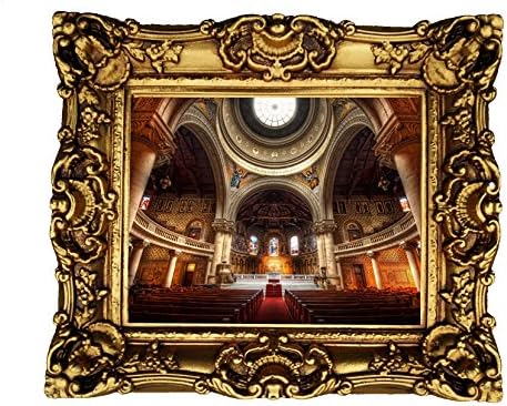 Hong Art HongArt Framed Art Wall Prints Stanford Memorial Church Picture with Baroque Resin Frame, Antiqued Classic Gold Finish CS1828
