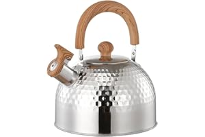 Stainless Steel Whistling Tea Kettle for Stove Top with Heat Resistant Handle, 2L 3L 4L Capacity Options for Camping and Outd