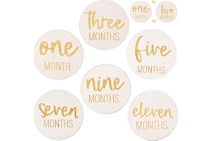 6pcs Wooden Baby Monthly Milestone Cards, 1-12 Months Double-Sided Baby Months Signs Baby Growth Cards Monthly Discs Baby Mon