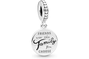 Pandora Jewelry Friends Are Family Dangle Charm - Beautiful Family Charm for Pandora Charm Bracelets - Perfect for Holiday or