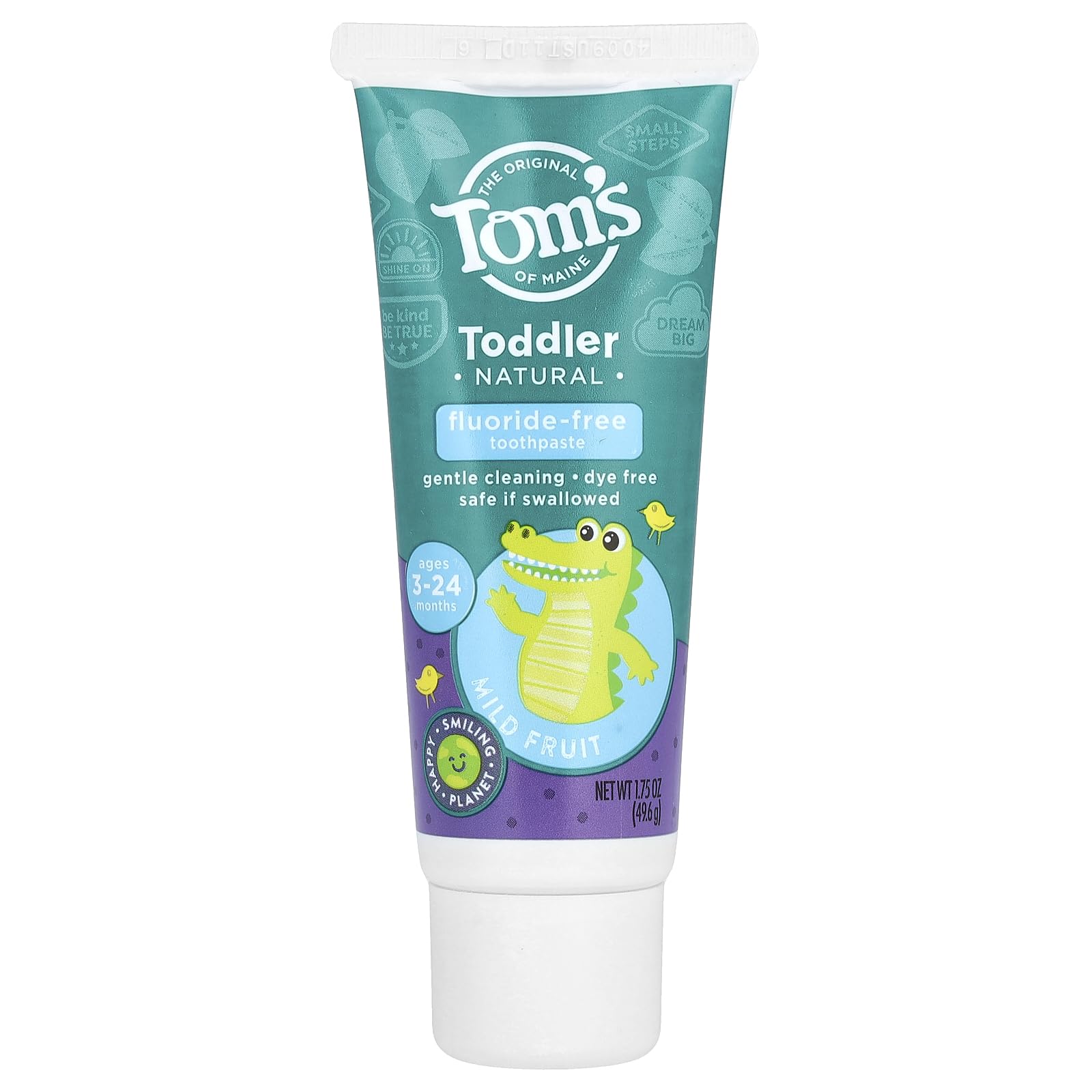 Tom's Of Maine Natural Toddler Training Fluoride Free Toothpaste Mild Fruit, 1.75 Ounce