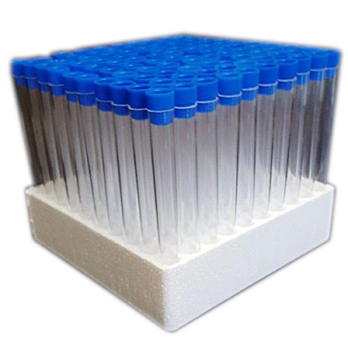 100 x 6 Inch Test Tubes with Royal Blue Tops and Tray Amazon.co.uk
