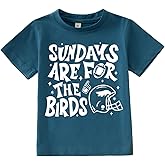 KEKEMI Toddler Boy Girl Football Game Day Shirt Sundays are for The Birds T-Shirt Ballgame Outfit Sport Tee Football Fan Tops