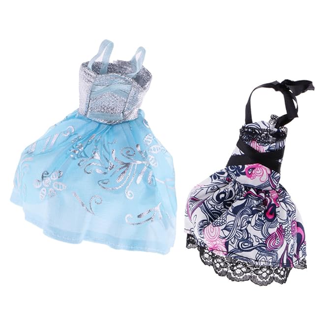 Fenteer 2pcs Puppen Kleider Prinzessin Abendkleid Party Kleidung für Monster High Puppe