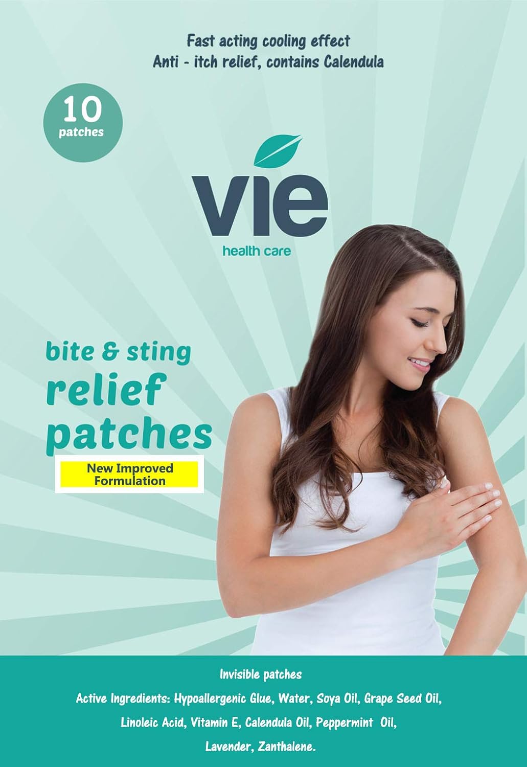 Vie Bite & Sting Relief Patches (10 Patches), 10 Count (Pack of 1)