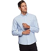 Tommy Hilfiger Mens Custom Fit Long Sleeve Buttondown Shirt (Small, Light Blue)