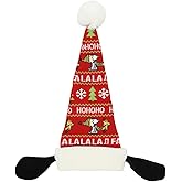 Bioworld Peanuts Snoopy and Woodstock Pattern Adult Christmas Santa Hat