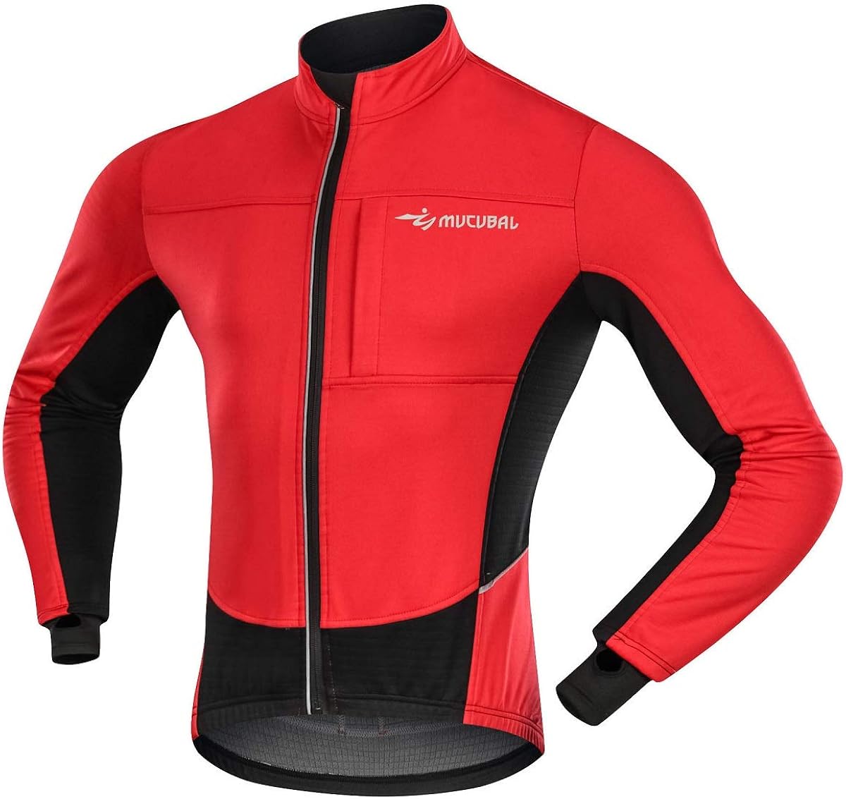 MUCUBAL Men's Cycling Jacket Windproof and Water-Resistant Coat Winter Thermal Breathable Bike Windbreaker: Clothing