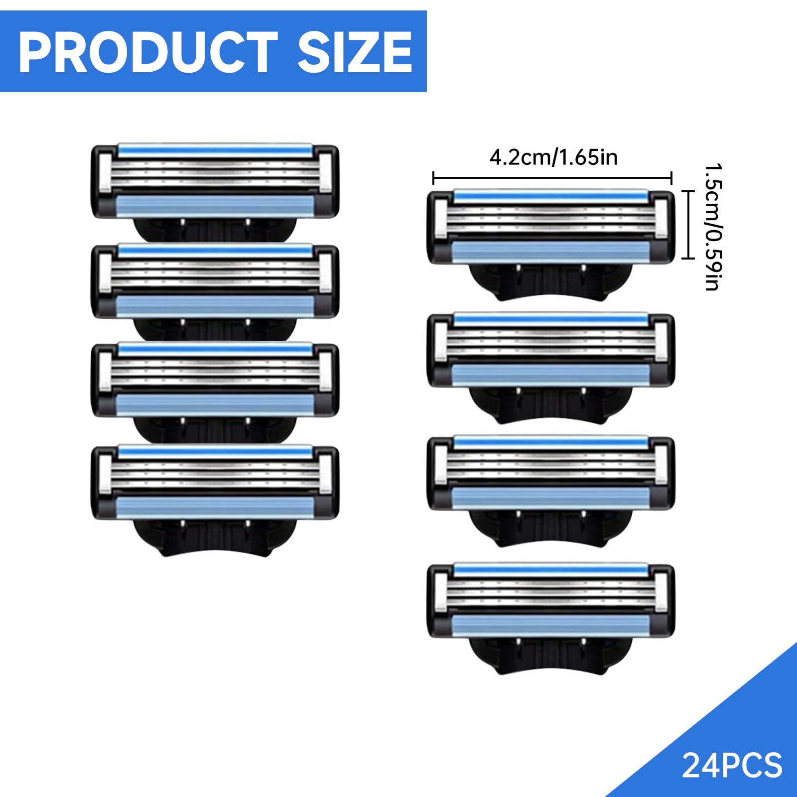 Photo 1 of Razor Blade Refills for Men - 24PCS Compatible with mach 3 razor blades refills with Mach3 Razors, Dual Lubrication Blades for Extra Close & Comfortable Shave