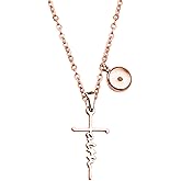 Faith Cross Mustard Seed Necklace Religious Jewelry Inspirational Christian Gift(faith necklace rose gold)