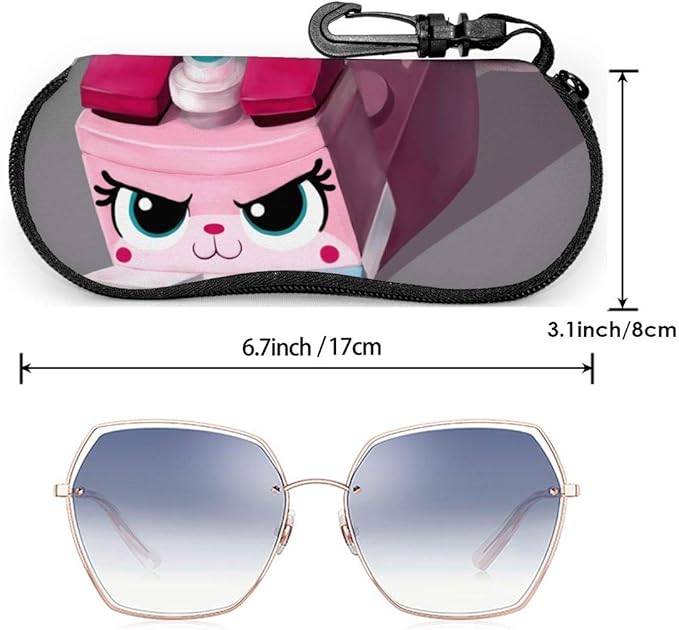 Unikitty Glasses Case, Sunglasses Case, Rubber Zipper Glasses Cases