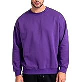 JIHUILAI Men's Crewneck Sweatshirt Plain Sweatshirts Athletic Workout Sweat Shirts Soft Long Sleeve Pullover Shirt
