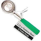 Restaurantware 3.25 Ounce Portion Scoop, 1 Trigger Release Stainless Steel Cookie Scoop - with Green Handle, Stainless Steel 