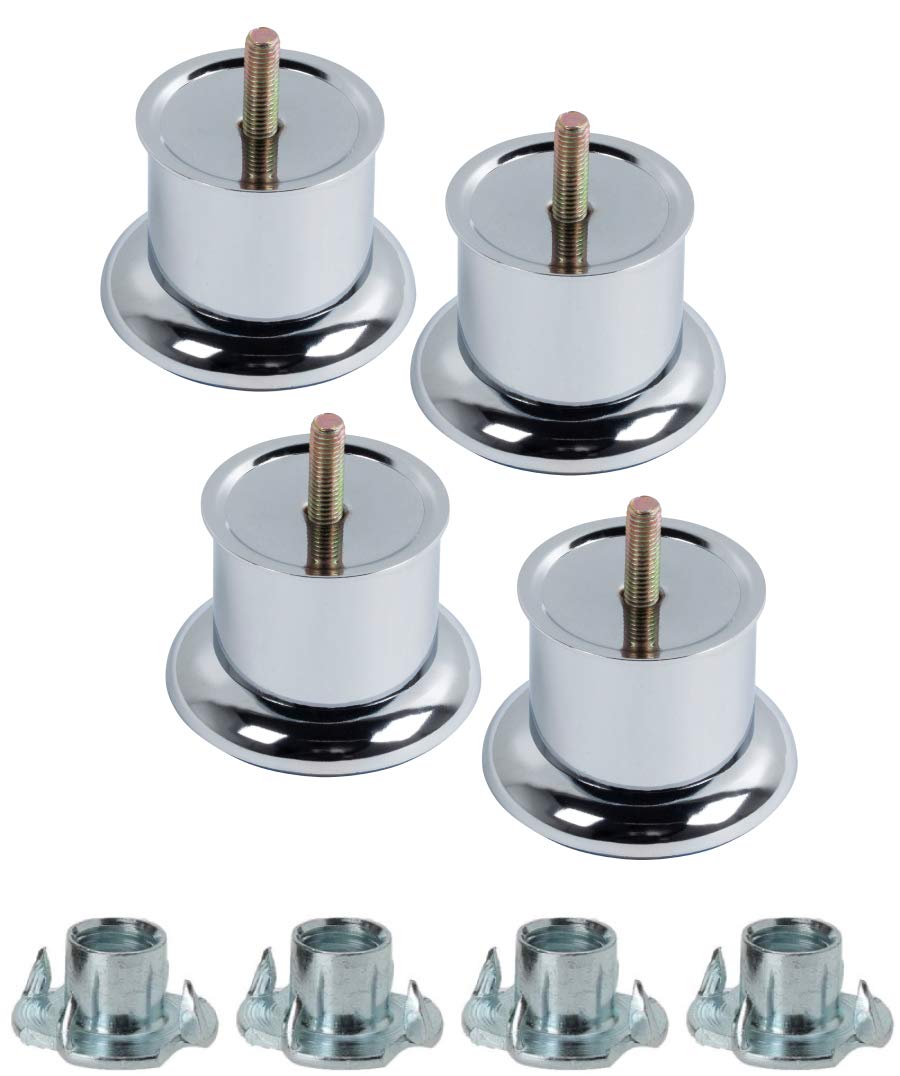 MOLLY MALOU 4 x Chrome Sofa Furniture Legs Couch Worktop TV Desk Replacement Base Feet Hight 50mm (4 x Pcs)