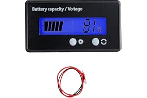Dickno 12V 24V 36V 48V 60V 72V 84V Golf Cart Battery Meter, Battery Capacity Indicator with LCD Display Backlight, Waterproof Monitor Gauge Digital Voltmeter Tester for Car Golf Cart (Blue)