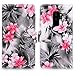 Cellularvilla Galaxy S9 Plus Wallet Case, Wallet Credit Card Slot Flip Case [Stand Feature] [Drop Protection] Protective Leather Magnetic Closure Cover for Samsung Galaxy S9 Plus (Black Pink Folwer)