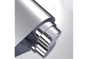 Decotalk 400"x12" Mirror Sticker Mirror Wall Sticker Self Adhesive Mirror Film Peel and Stick Mirror Sheet Flexible Mirror Sheet for Craft Non Glass Mirror Wall Decor Reflective Mirror Sticker Soft