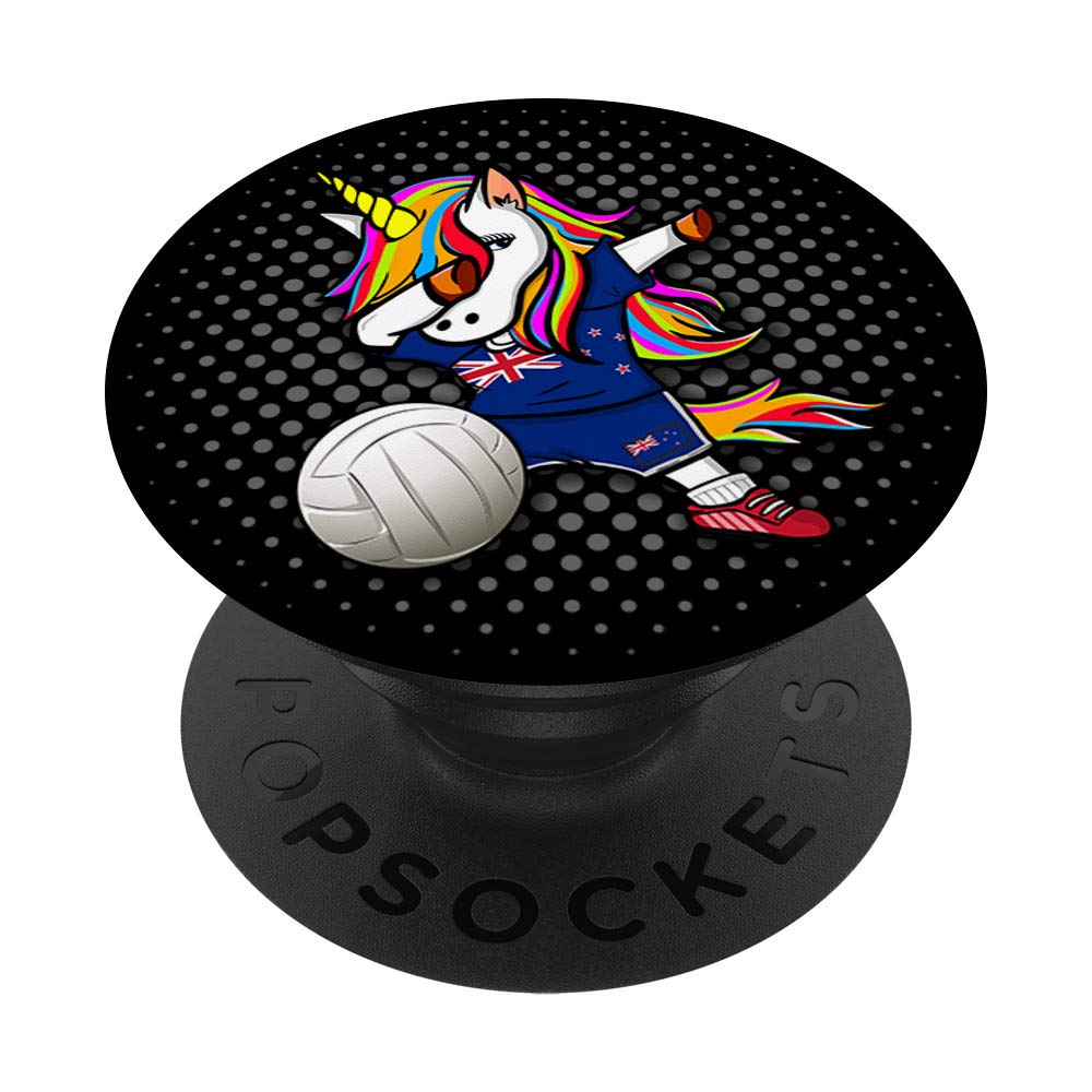 Unicorn New Zealand Volleyball Fans Jersey New Zealand Flag PopSockets PopGrip: Swappable Grip for Phones & Tablets