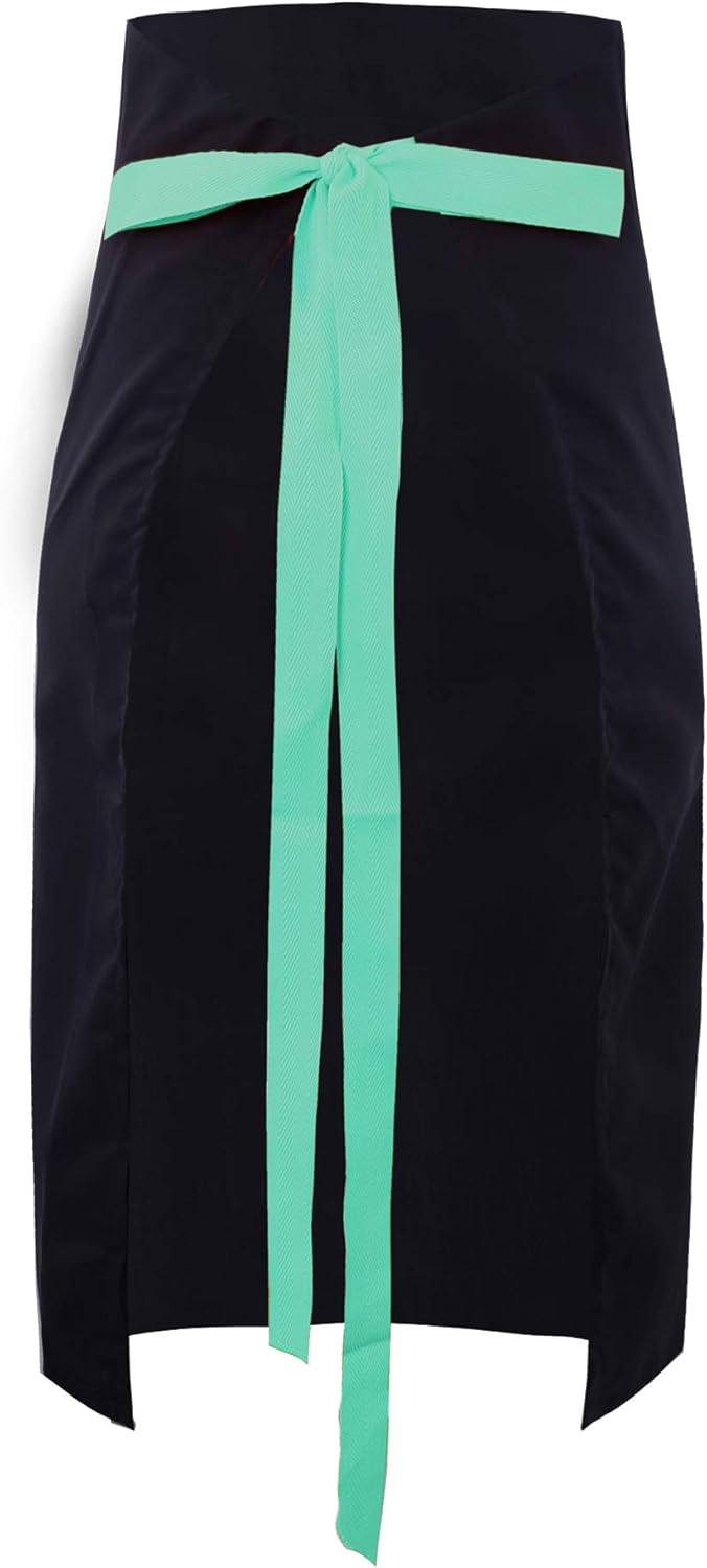Unisex Durable Adjustable Strap Front Pockets Long Waist Apron Twill Navy OneSize: Home & Kitchen