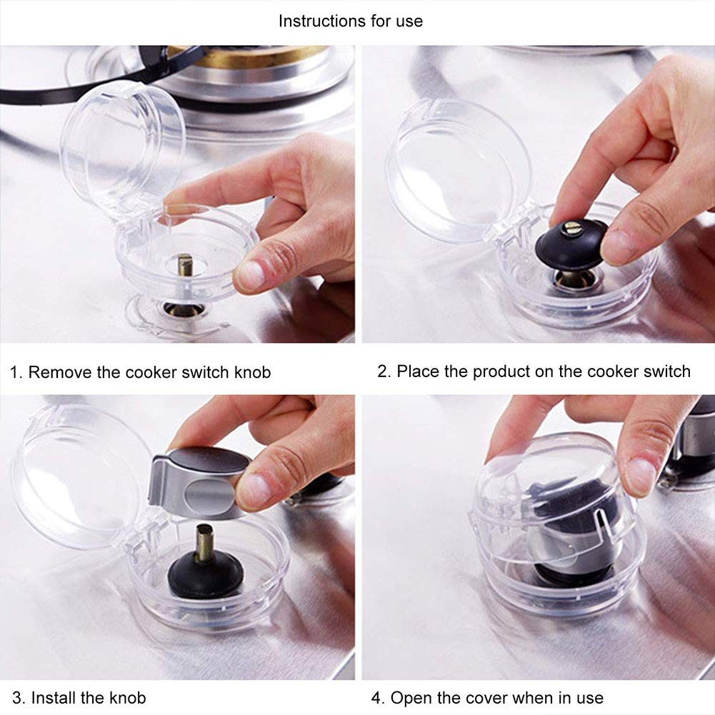 4Pcs Clear Stove Knob Covers Child Safety Guards Cooker Switch Cover