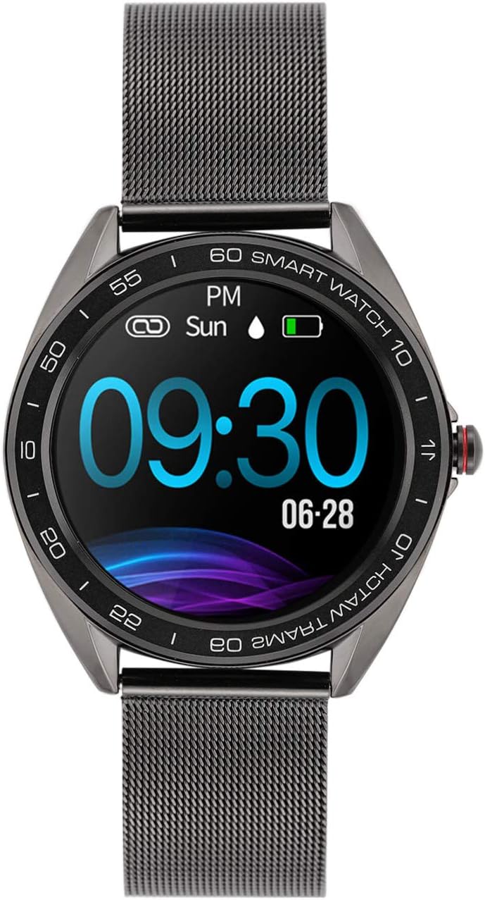 OPTA SB-131 Tolkien Bluetooth Fitness Smart Watch with IP68 Grade | All Day Heart Rate and Activity Tracking Smart Band for Android & iOS(Black Steel)