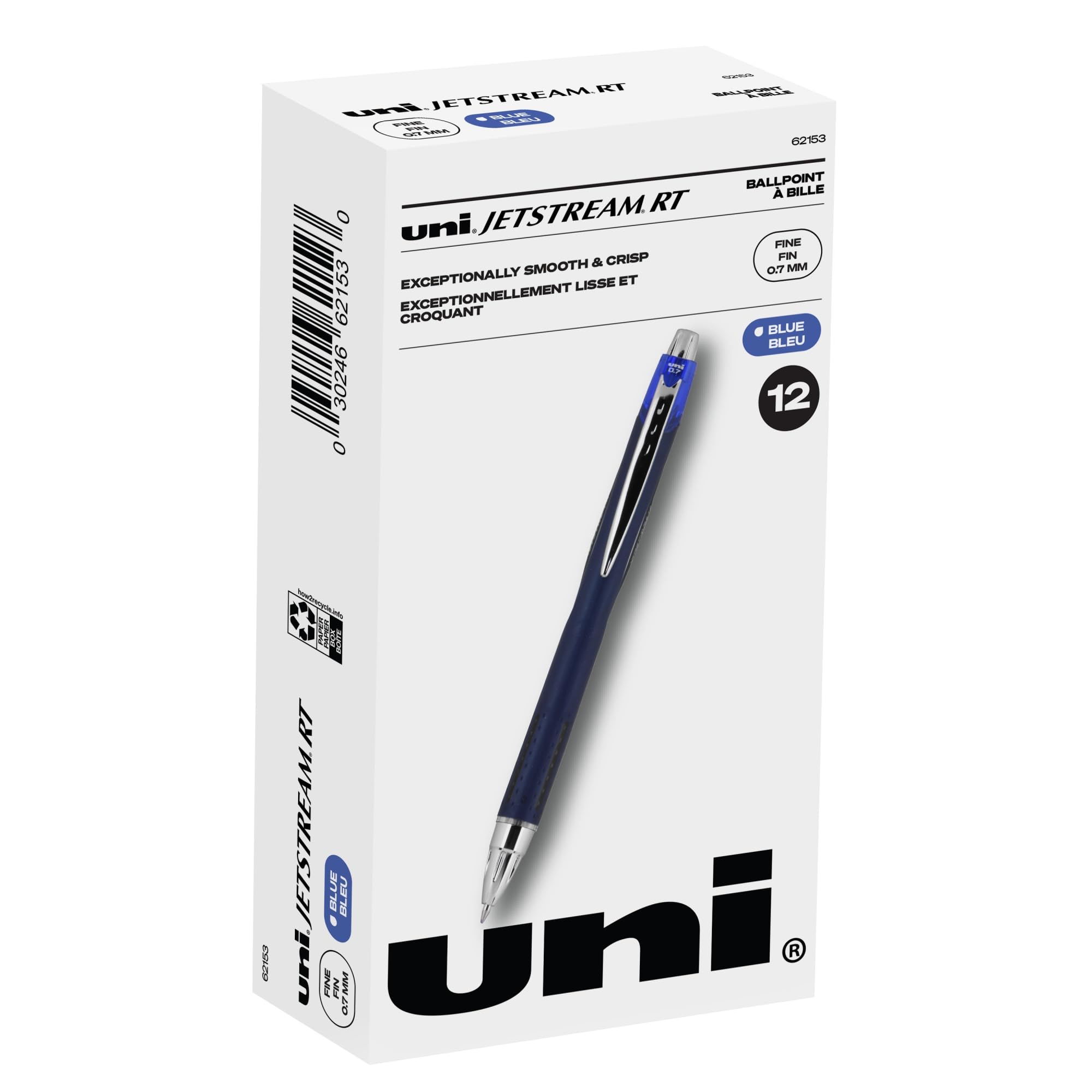 Uni-Ball Jetstream RT Kugelschreiber – 1,0 Mm, Schwarz, 3 Stifte + 2 Nachfüllminen
