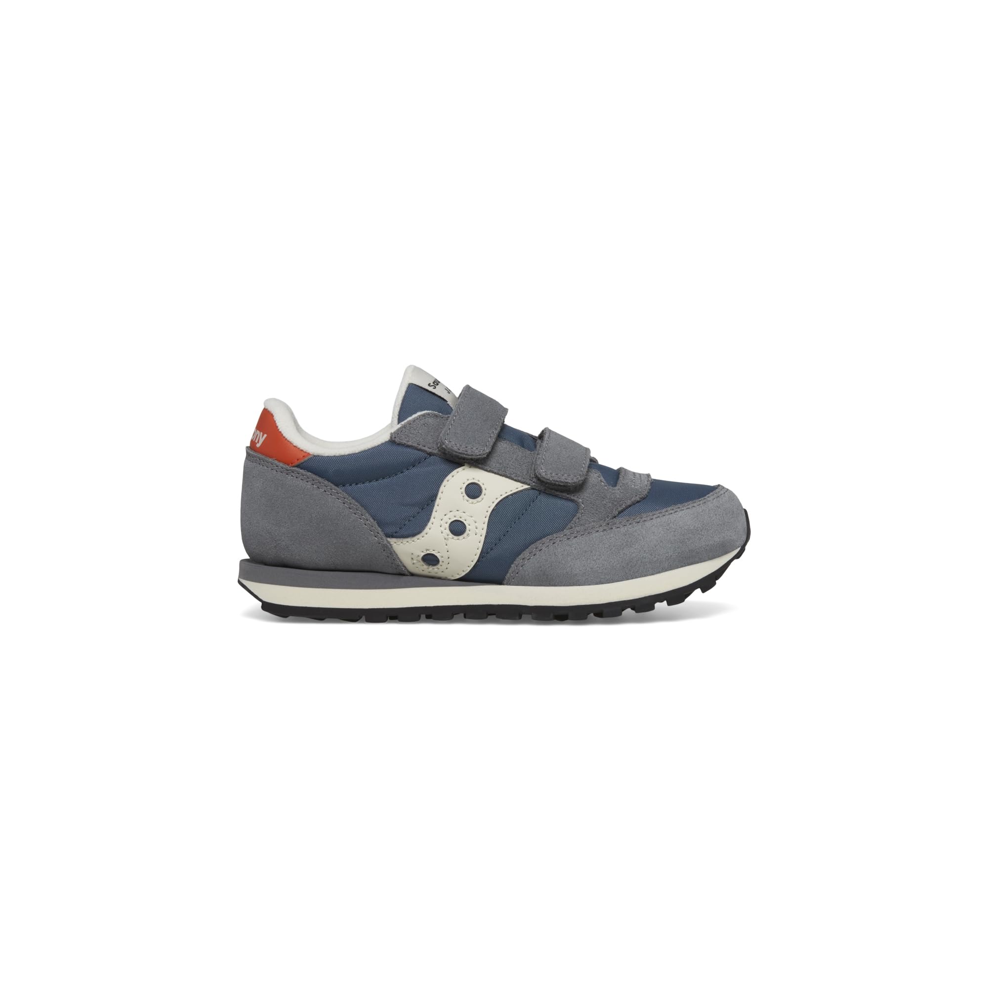 Saucony, Unisex, Originals Jazz Double Hook & Loop (Toddler/Little Kid/Big Kid), Grey/Blue/Orange, 1.5 Little Kid, M Image