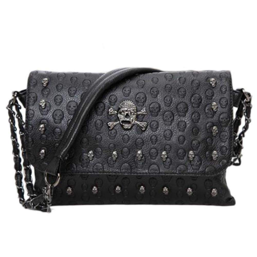 Dayfine Shoulder Bag Women Handbag Rivet Gothic Skull Bag Chain Messenger Crossbody Shoulder Bag