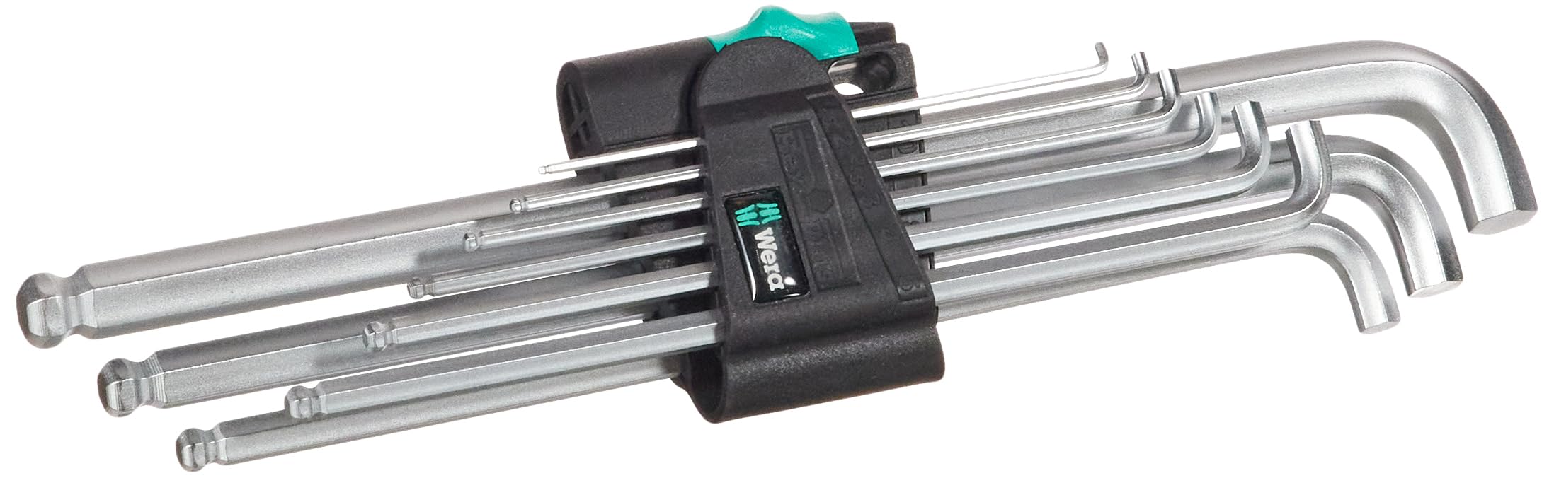 Wera 950 Hex-Plus 4 Chrome-plated Hex-Key Set, Metric, 1.5-10 mm, 9 Piece, 05073594001, Silver