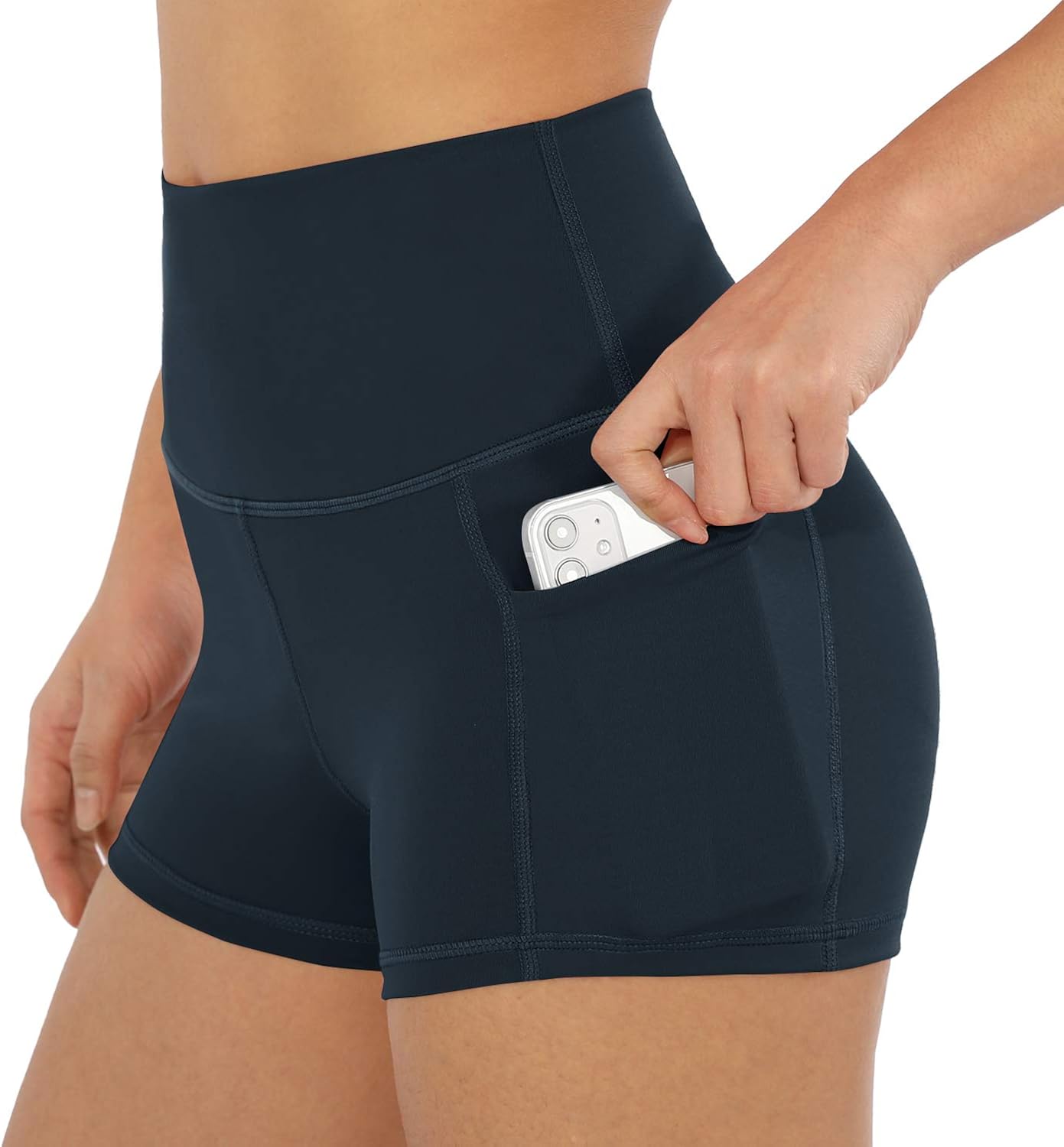 ODODOS Women's 5"/2.5"/9" High Waist Bike Shorts with Pockets Workout Sports Athletic Running Biker Yoga Shorts: Clothing