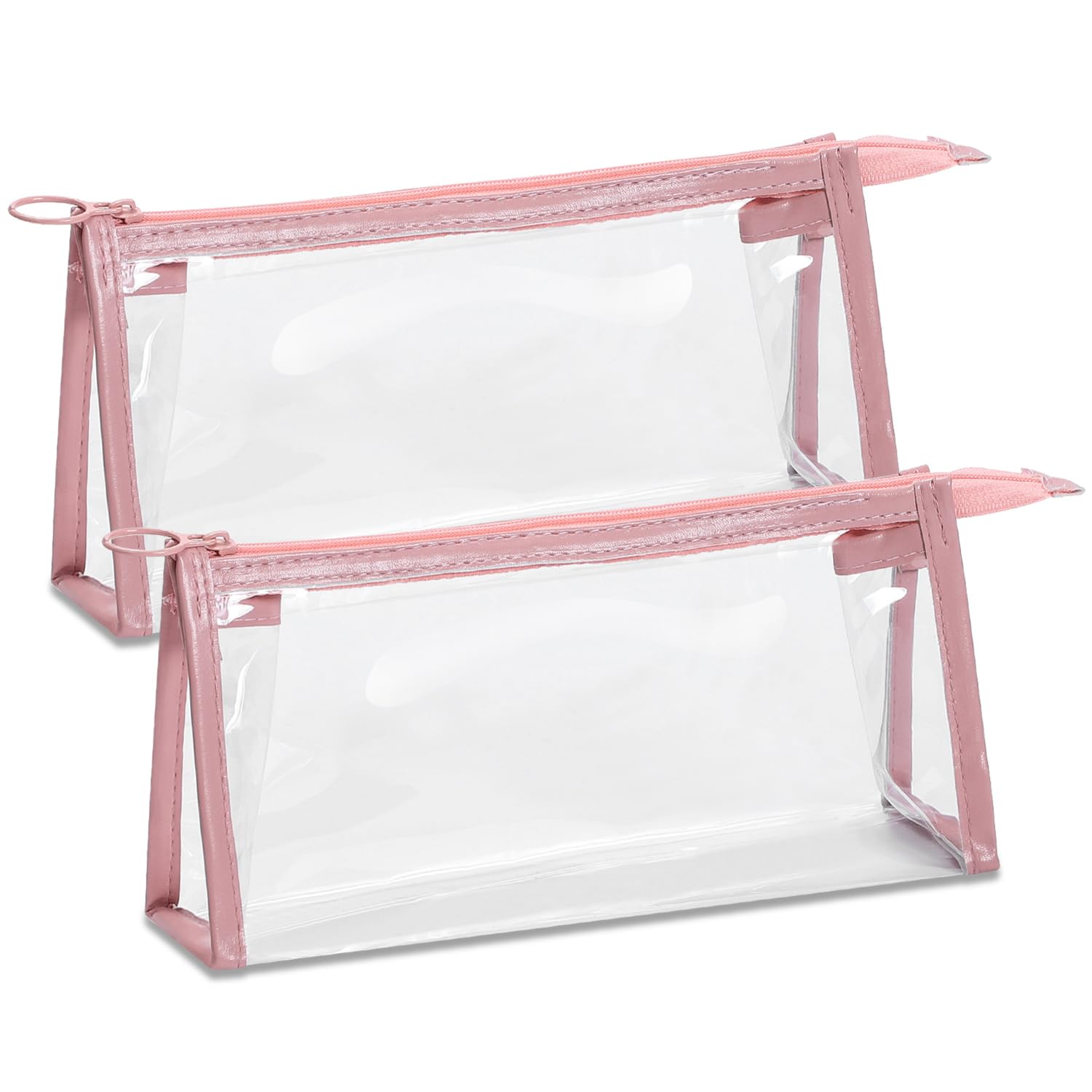 Photo 1 of Etercycle TSA Approved Toiletry Bag, Clear Pouches with Zipper for Traveling, Samll Clear Makeup Bags Cosmetic Bag Pencil Bag for Home Storage Organizing, Office, Vacation, Travel (Pink)