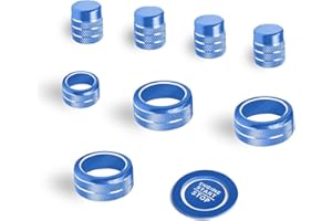 AuTK Air Conditioning, Vent Knob Cover for Honda Civic Accessories 2022 2023 2024 2025 for Honda CRV 2023 2024 2025 for Acura Integra 2023 2024 2025 Start/Stop Push Button Ring Trim 10Pcs (Blue)