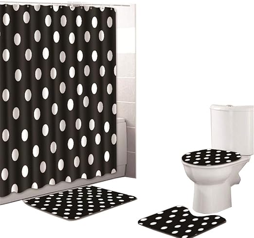 Amazon Com Sensfun Set Of 4 Art Design Theme Shower Curtain And